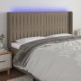 Galvūgalis su LED, taupe spalvos, 203x16x118/128cm, audinys