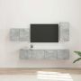 TV sieninio kabineto komplektas 4 pcs Betono pilka