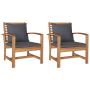 Kėdė su pagalve 2 pcs Ruda ir tamsiai pilka 65 x 60 x 76,5 cm