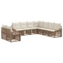 Sodo Sofų Rinkinys 9 pcs Smėlio poliratanas