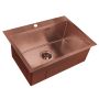 Nerūdijančio plieno plautuvė D6045HC COPPERY su sifonu