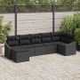 Sodo Sofų Rinkinys su pagalve 7 pcs Juoda poliratanas