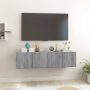 Pakabinamos TV spintelės, 2vnt., pilkos, 60x30x30cm, mediena