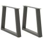 Kavos staliuko kojelės, V formos, 2 vnt., antracito spalvos, 60x(42-43,3) cm, plienas
