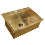 Nerūdijančio plieno plautuvė D6045HG GOLD su sifonu