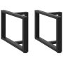 Kavos staliuko kojelės, 2 vnt., juodos, 60x25x(42-43) cm, plienas