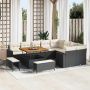 Sodo Sofų Rinkinys 13 pcs Juoda ir kreminė poliratanas