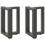 Kavos staliuko kojelės, 2 vnt., antracito spalvos, 28x25x(42-43) cm, plienas