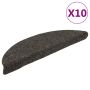Laiptų kilimėliai, lipnūs, 10 vnt., 56x17x3 cm, antracito spalvos, pusapvaliai