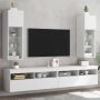 TV spintelės su LED lemputėmis, 2vnt., baltos, 30,5x30x90cm
