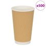 Popieriniai kavos puodeliai, 500vnt., 16oz, 400ml, ruda