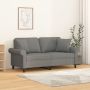 Dvivietė sofa su pagalvėmis, tamsiai pilka, 140cm, audinys