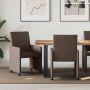 Valgomojo Kėdės su Ratukais 2 pcs Ruda 57 x 66 x 94 cm