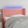 Galvūgalis su LED, rožinės spalvos, 103x16x78/88cm, aksomas