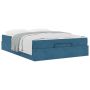 Lovos rėmas su čiužiniu su čiužiniu 2 pcs Mėlyna Aksomas