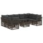 Sodo Sofų Rinkinys 10 pcs Pilka poliratanas
