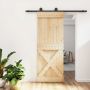 Slankios durys Natūrali ir juoda 80 x 210 cm
