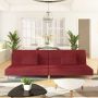 Dvivietė sofa-lova su dvejomis pagalvėmis, vyno, audinys