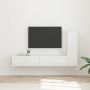TV spintelių komplektas 3 pcs Aukštai blizganti balta