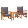 Sodo Sofų Rinkinys su pagalve 3 pcs Natūralus aliejus