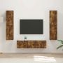TV spintelių komplektas 6 pcs Rūkyta ąžuolas Apdirbta mediena