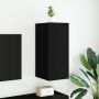 Sieninė TV spintelė su LED lemputėmis, juoda, 30,5x35x70cm