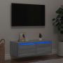 Televizoriaus spintelė su LED, pilka ąžuolo, 75x35,5x25 cm