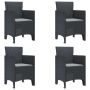 Sodo Kėdė 4 pcs Antracitas 53 x 49 x 85 cm Polipropilenas