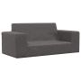 Dvivietė vaikiška sofa, antracito spalvos, minkštas pliušas