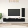 TV spintelių komplektas 4 pcs Juodas ąžuolas Apdirbta mediena