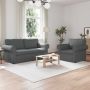 Sofa 2 pcs Tamsiai pilka 175 x 82 x 80 cm audinys