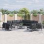 Sodo Sofų Rinkinys su pagalve 12 pcs Juoda Plienas