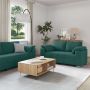 Sofa 3 pcs Tamsiai žalia 219 x 80 x 82 cm Lino mišinio audinys