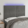 Galvūgalis su LED, šviesiai pilkas, 144x5x118/128cm, aksomas