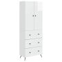 Spintelė 2 pcs Itin blizgi balta 66 x 34,5 x 90 cm