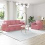 Sofa 2 pcs Rožinė 198 x 78 x 80 cm Aksomas