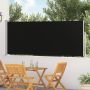 Ištraukiama šoninė kiemo pertvara, juodos spalvos, 120x500cm