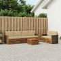 Lauko sofos komplektas su pagalve 7 pcs Natūralus ir bežinis