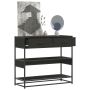konsolinis stalas juodas 90x35x80 cm inžinierinis medis