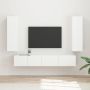 TV spintelių komplektas 3 pcs Balta Apdirbta mediena