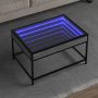 Kavos staliukas su Infinity LED lemputėmis, pilkas, 70x50x41cm