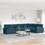 Modulinė sofa su pagalvėlėmis, aksominė, mėlyna