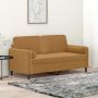 Dvivietė sofa su pagalvėlėmis, rudos spalvos, 140cm, aksomas