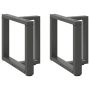 Kavos staliuko kojelės, T formos, 2 vnt., antracito spalvos, 50x25x(42-43) cm, plienas