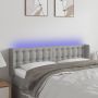 Galvūgalis su LED, šviesiai pilkas, 147x16x78/88cm, audinys