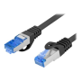 Lanberg | Patchcord Cat.6A S/FTP LSZH CCA | PCF6A-10CC-0200-BK | 2 m | Black