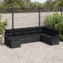 Sodo Sofų Rinkinys su pagalve 8 pcs Juoda poliratanas