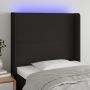 Galvūgalis su LED, juodos spalvos, 83x16x118/128cm, audinys