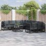 Sodo Sofų Rinkinys su pagalve 8 pcs Juoda Plienas