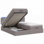 Otmana lova su matracsu ir LED Taupe 160 x 200 cm Audinys
